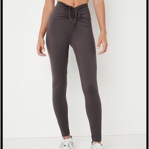 Pink active.  Gray Leggings with Elastic Waistband and Tapered Design